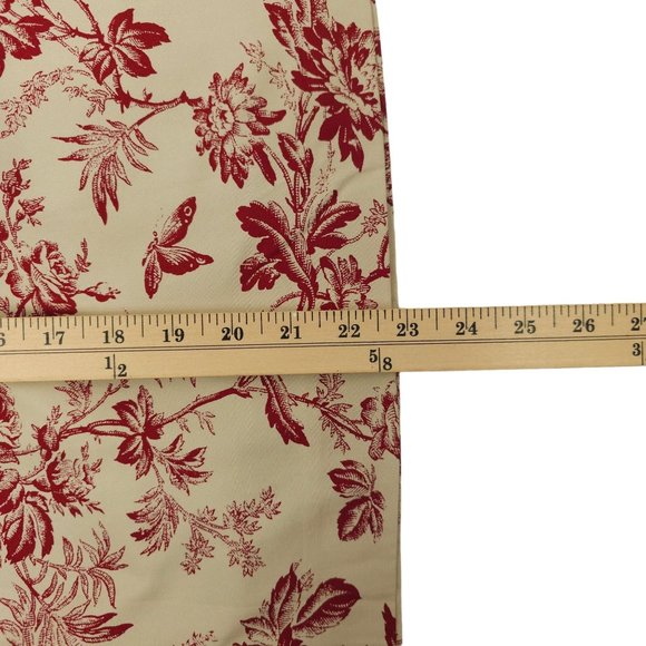 Eddie Bauer Floral Print Straight Pencil Skirt Womens Size 6 Cotton Tan Burgundy - Picture 5 of 11